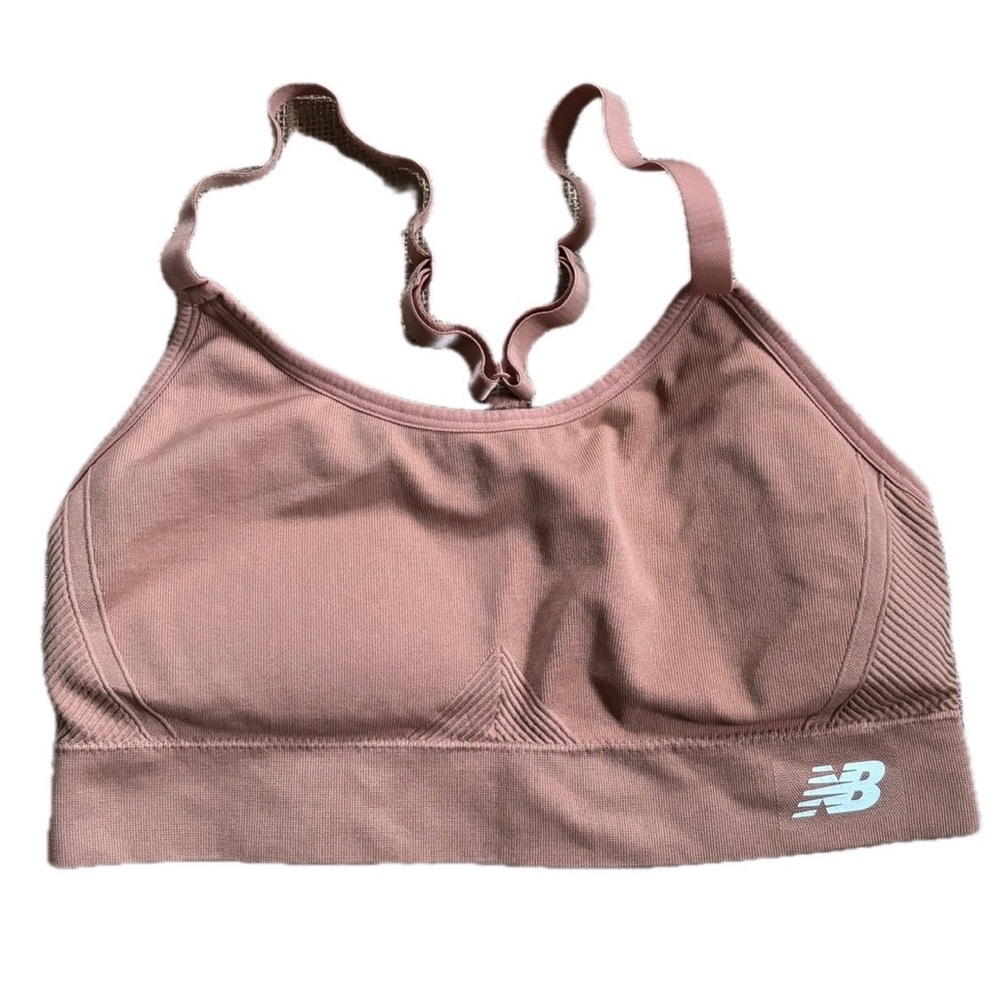 New Balance Light Salmon Orange Racerback Sports Bra Size XL Removable Cup Pads - Picture 1 of 5
